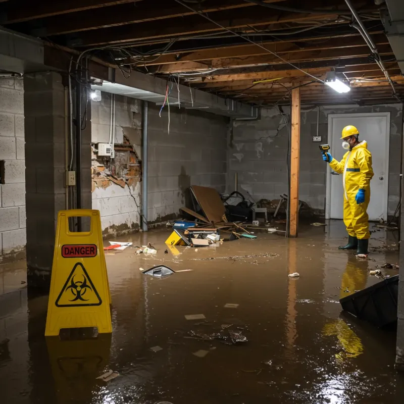 Flooded Basement Electrical Hazard in Bacliff, TX Property