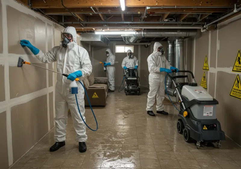 Basement Moisture Removal and Structural Drying process in Bacliff, TX
